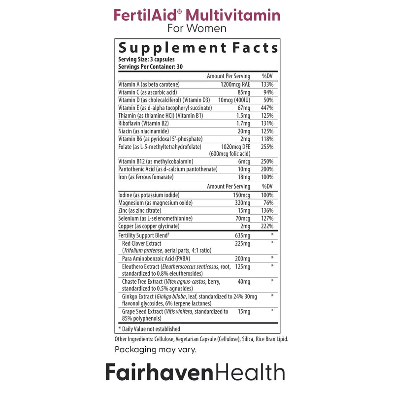Fairhaven Health FertilAid for Men and Women Combo Fertility Supplements for Men and Women | Count and Motility Support Pre-Conception for Him | Prenatal Vitamin for Her with Vitex and Folate
