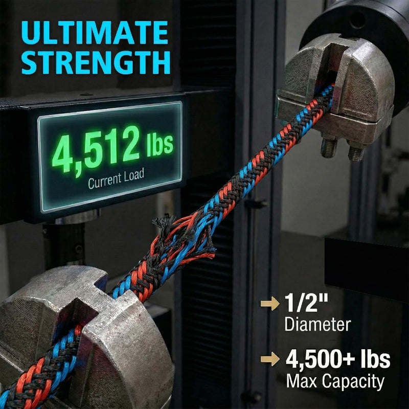 Obcursco Heavy Duty Boat Dock Lines (7ft & 14ft) - 1/2" Marine Mooring Rope with 316 Stainless Steel Clip - Accessories for PWC, Pontoon, Center Console, Jet Ski (Black/Red/Blue, 2 Pack) Black/Red/Blue - BeesActive Australia