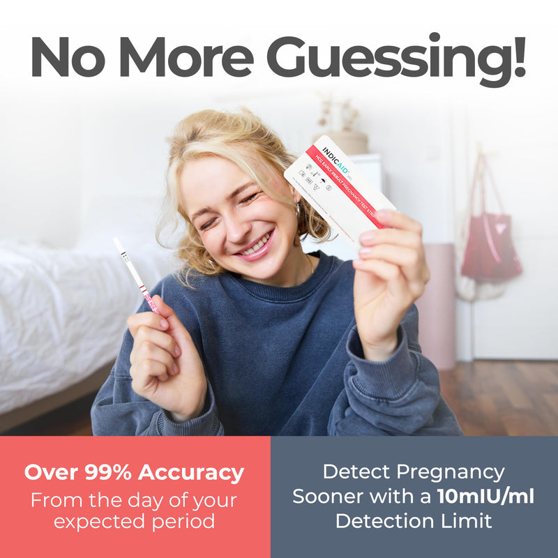 Stop Waiting | Early Detection Pregnancy Test Strips | High Sensitivity (10mIU/mL) to Test 6 Days Sooner | 25 Count Kit | Result in 3 Minutes | Over 99% Accuracy by INDICAID