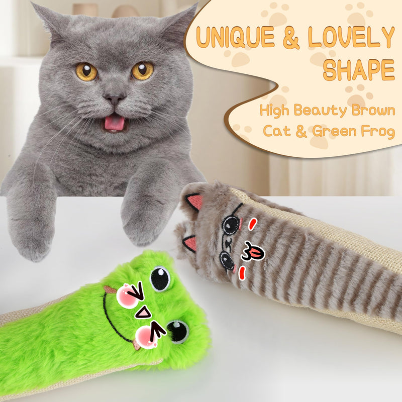 Cat Kicker Toy for Indoor Cats,Catnip Toys Natural Sisal Kicker Toy, Interactive Cat Chew Toys for All Breed Sizes, 2 Pcs Cat Scratcher Toy with Crinkle Paper Inside for Cats Kitten - BeesActive Australia