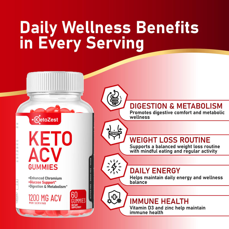 Keto Apple Cider Vinegar ACV Gummies | Weight Loss Belly Fat Support Healthy Digestion Metabolism ACV Supplement with the Mother - Advanced Weight Management 60 Count (Pack of 1)