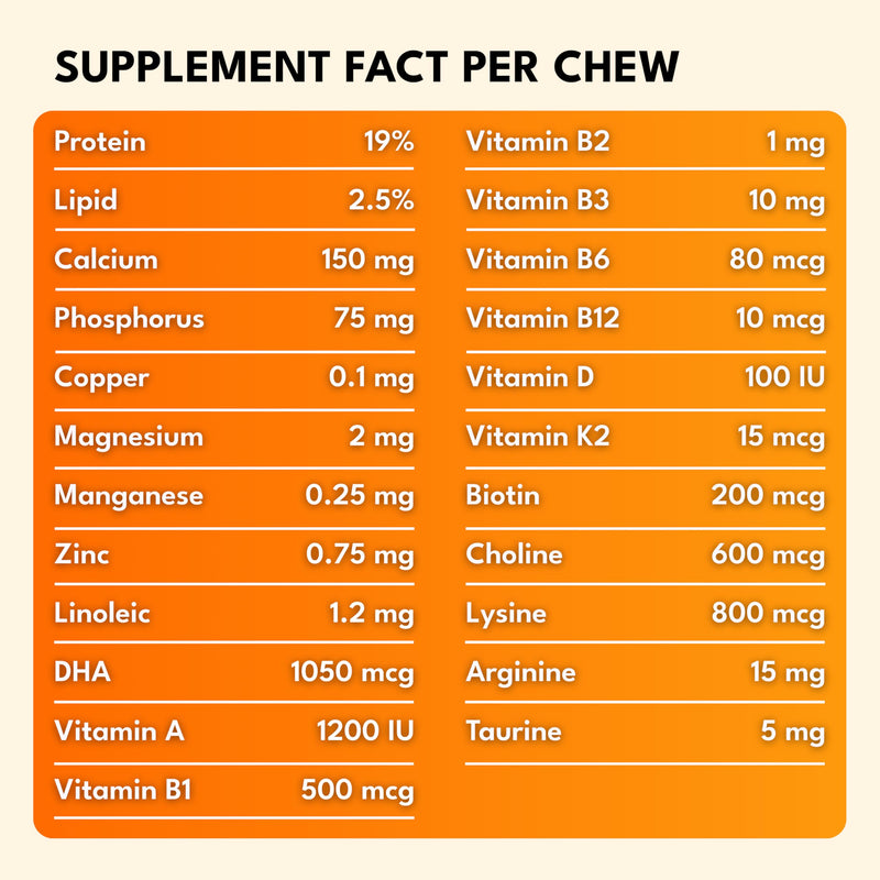 22 in 1 Dog Multivitamin Chews - Taurine Dog Multivitamin & Taurine Supplements for Dog - Dog Vitamins & Supplements for Joints, Skin, Coat & Immunity - Daily Multivitamin (50 Soft Chews) 50 Soft Chews