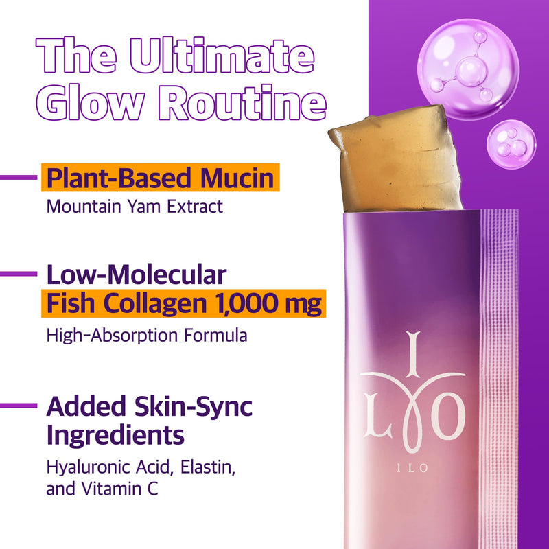 Mucin Collagen Jelly for Women - Hyaluronic Acid & BEAUMINO Amino, 10 Count | Donut peach jelly sticks with plant mucin, aloe vera, hyaluronic acid & BEAUMINO amino complex; chewy nata de coco, no pills