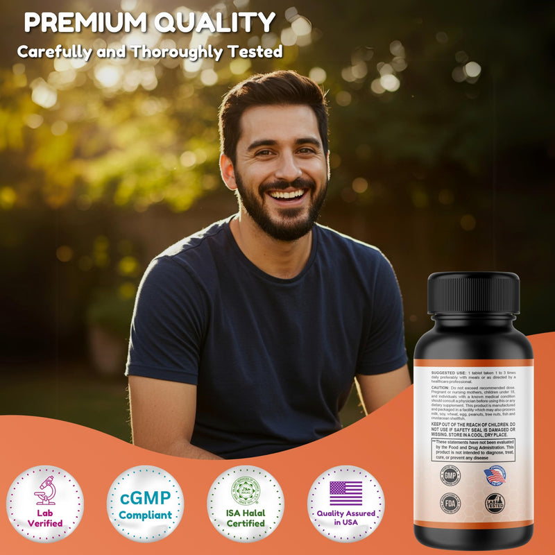 SHIFAA NUTRITION Halal Vitamin C-500 Tablets 60 Servings. Vegetarian, Non-GMO and Sugar Free Vitamin C Pills. for Seasonal and Immune Support.