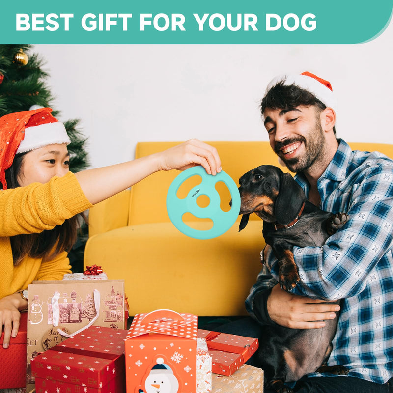Dog Flying Disc Toy, 7.0 inch Natural Rubber Dog Toy Outdoor Dog Flying Discs Interactive Dog Fetch Toy Durable and Soft Flyer Toy for Playing, Mint Green - BeesActive Australia