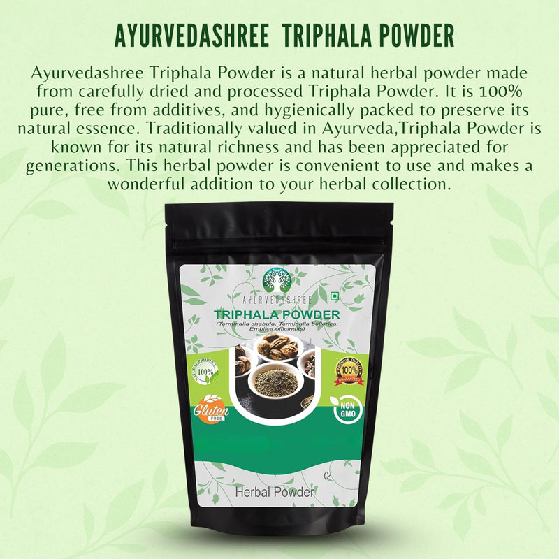 Triphala Powder 200 Gm | Combination of Amla, Haritaki & Bibhitaki | Non GMO | Vegan | GMP Certified