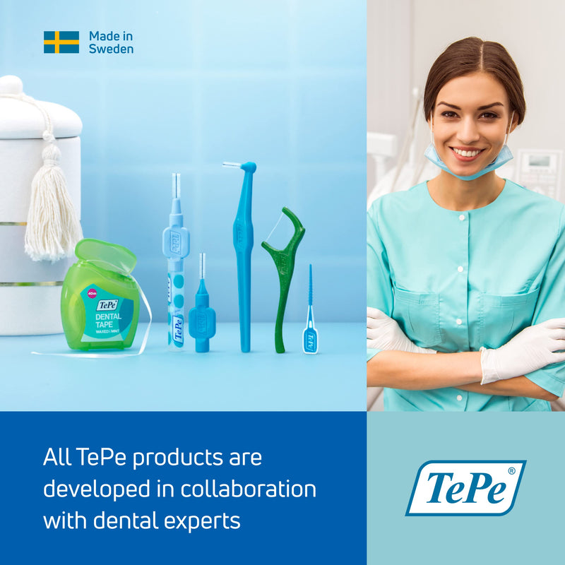 TePe Original Interdental Brush, Size 5, for Cleaning Teeth Gaps, 25pcs 0.8 mm Green