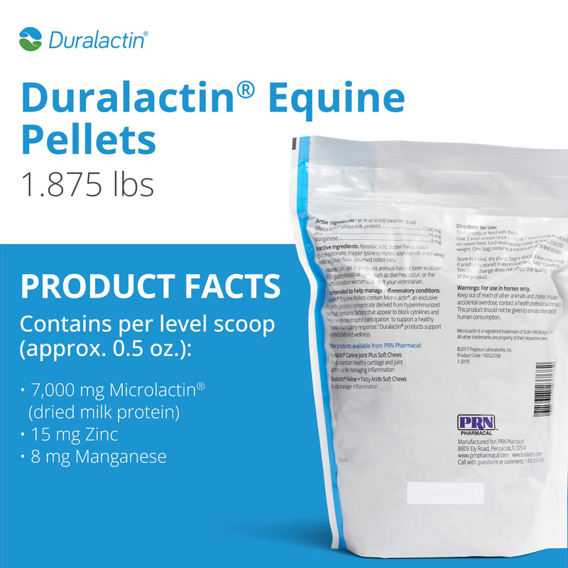 PRN Pharmacal Duralactin Equine Joint Pellets - Joint Health Supplement for Horses That Helps Maintain Healthy Cartilage, Joint Function & Manage Chronic Soreness - 1.875 lbs - BeesActive Australia