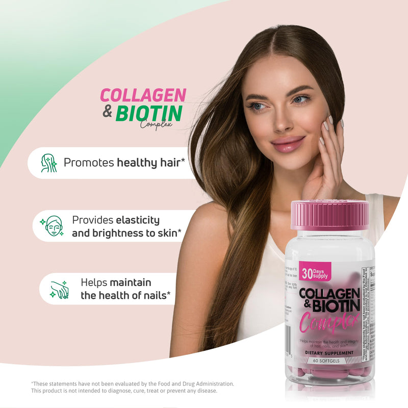 Collagen & Biotin Complex Hair Skin Nails Support 60 Count