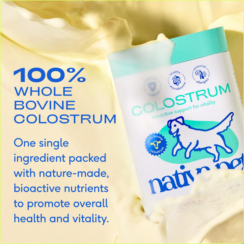 Native Pet The Daily Dog Vitamins & Supplements (30 Scoops) & Bovine Colostrum Powder (120 Scoops) – 11-in-1 Multivitamin, Allergy Relief, Immune Support & Itchy Skin Treatment for Dogs