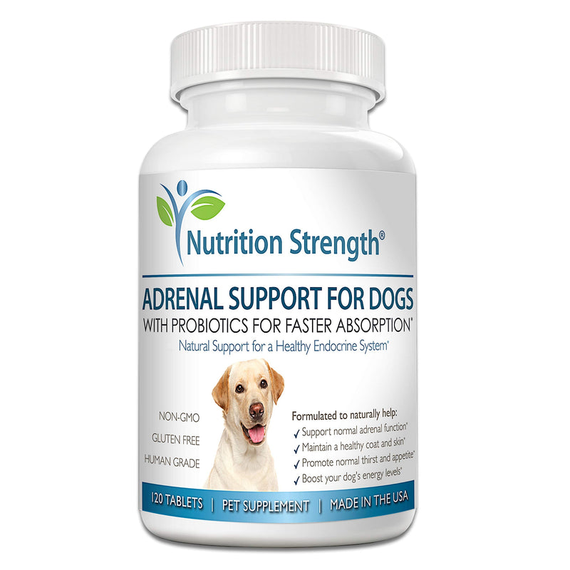 Adrenal Support for Dogs, Support for Dogs with Cushing's Disease, Maintain a Healthy Coat and Skin, Promote Normal Urination, Thirst and Appetite, 120 Chewable Tablets - PawsPlanet Australia