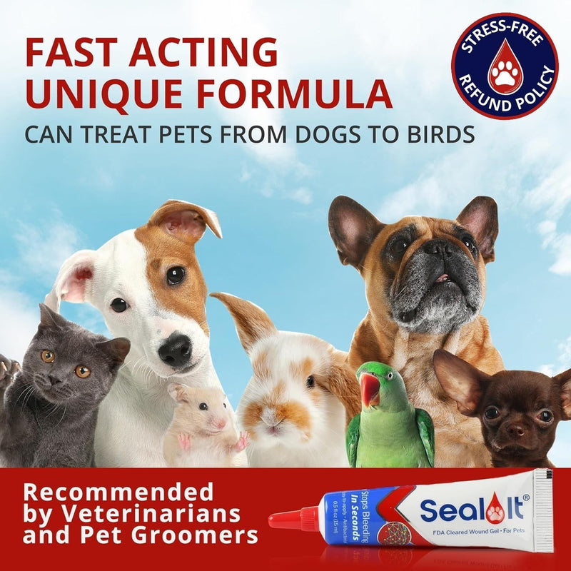 Seal It® Wound Gel for Pets | US-Made Dog Wound Care Gel to Stop Bleeding in Seconds & Seals Open Minor Wounds, Cuts & Scrapes from Canine Paw Wounds to Fencing Cuts | Safe for All Animals (15ml) - BeesActive Australia