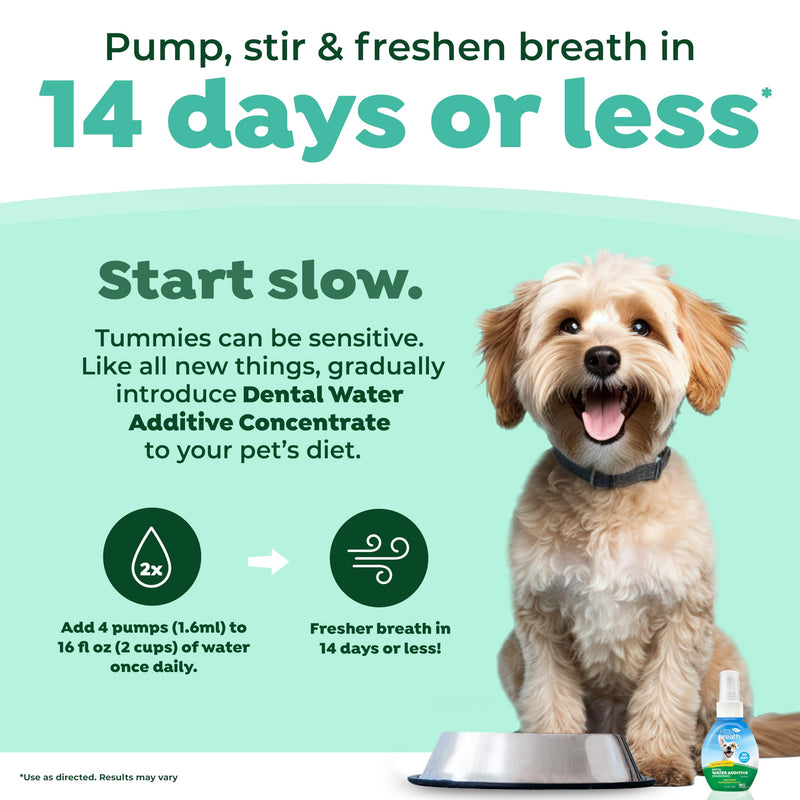 TropiClean Fresh Breath Dental Water Additive Concentrate | Dog Teeth Cleaning | Dog Breath Freshener | Dog Dental Care| Made in the USA | 2.2 oz. 2 fl oz (Pack of 1) - BeesActive Australia