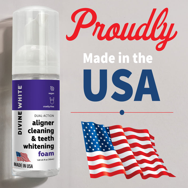 Dual-Action Stain Removal Aligner/retainer Cleaner and Teeth Whitening Foam- Hydrogen Peroxide-Good for Invisalign, ClearCorrect, SmileDirectClub, Candid -Oral Care-Toothpaste Replacement 1.69 Fl Oz (Pack of 1) - BeesActive Australia