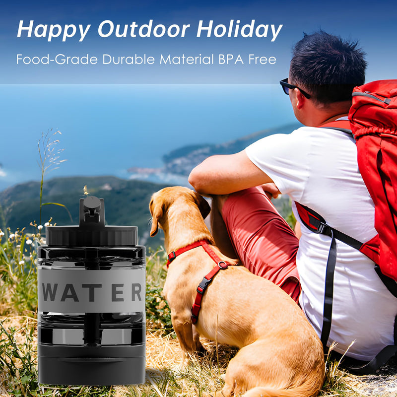 Dog Water Dispenser,77oz Dog Travel Water Bottle, Portable Large Dog Water Bowl Dispenser with Pull-Out Water Bowl for Walking Hiking Camping,Pet Water for Outdoor,BPA Free -BLACK Large Capacity - BeesActive Australia