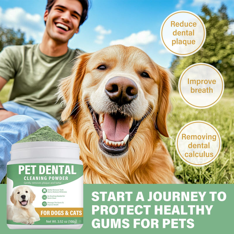 Dog Teeth Cleaning Powder, Dog Dental Powder, Dog Tooth Powder for Removing Plaque, Tartar, and Bad Breath, Dental Powder for Dogs, No Needed Brushing for Small, Medium, Large Dogs - BeesActive Australia