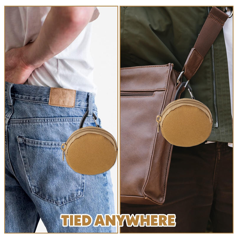 2 Pack Dog Treat Pouches, Small Portable Training Walking Treat Bag for Puppies with Clasp Reusable Pet Treat Container, Zipper Closure to Avoid Spilling, Travel or Outdoor Use(Khaki) - BeesActive Australia