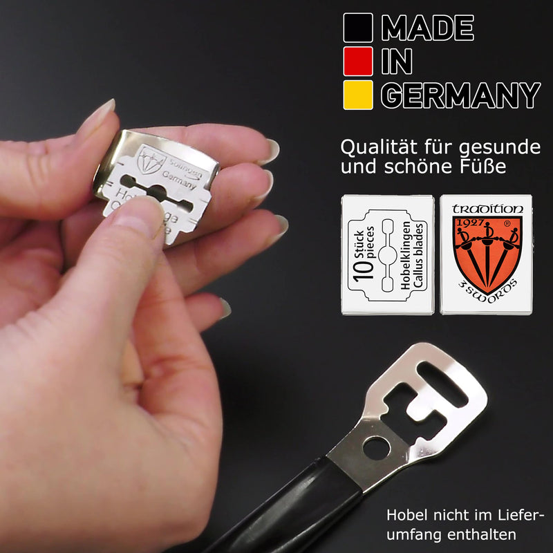3 Swords Germany - 100 (10x10) Pieces Replacement Refill Blades for Callus Remover - Made in Solingen Germany - BeesActive Australia
