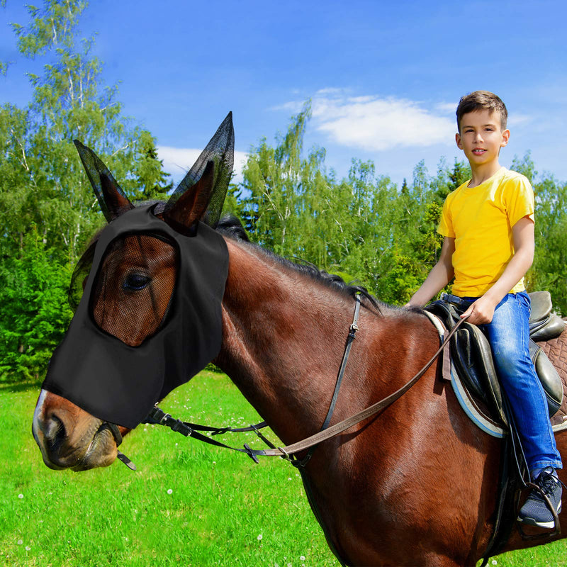8 Pcs Horse Fly Masks for Horses Comfort Horse Fly Mask with Ears Soft Elasticity Fly Mask Sun Protection for Horses(Medium) Medium - BeesActive Australia