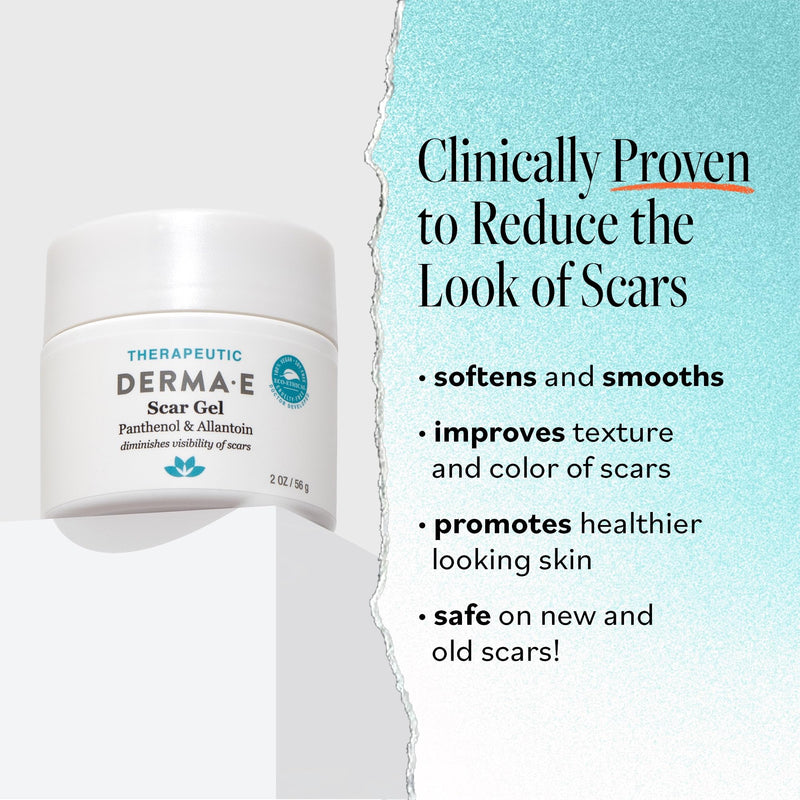 Derma E Scar Gel – Scar Treatment for Face – Hydrating Gel for Acne Scars, Burns & Stretch Marks with Panthenol & Allantoin, 2 oz