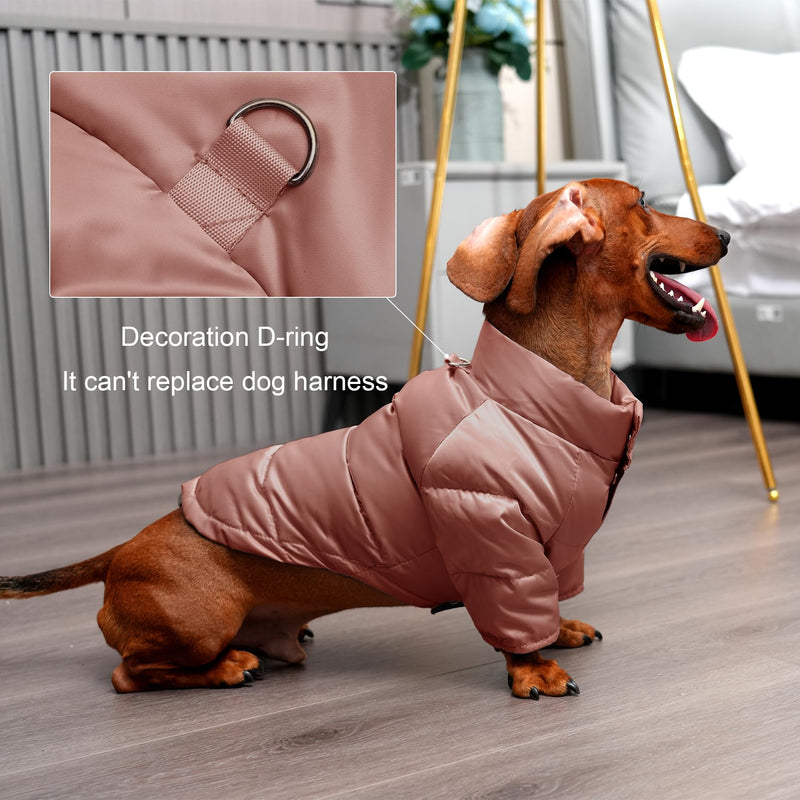 Heavyweight Dog Puffer Coat for Extra Cold Winter,Thicken Warm Insulated Puppy Down Jacket for Small Dogs,OrangePink S OrangePink - BeesActive Australia