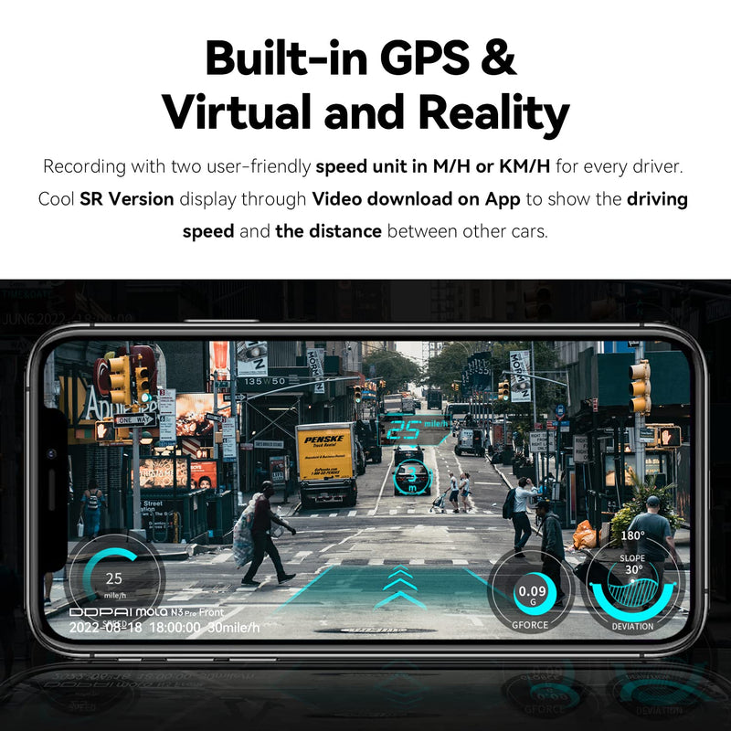 DDPAI 2.5K Dual Car Dash Cam Front and Rear 1600P+1080P Built-in WiFi GPS G-Sensor with Smart APP Control Night Vision, Wide Dynamic Range, 24 Hours Parking Monitor, Support 512GB TF Cards, N3 PRO - BeesActive Australia