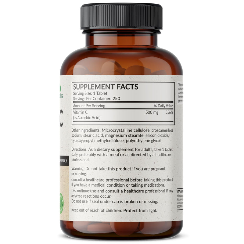 Futurebiotics Vitamin C 500mg Non-GMO, 250 Tablets