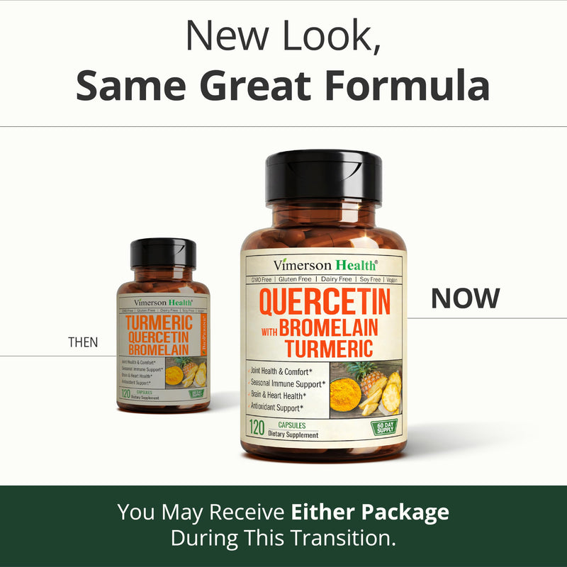 Quercetin with Bromelain Turmeric Curcumin Supplement – Triple Action: Allergy Relief, Inflammation and Joint Support with Organic Tumeric + Bioperine for Max Absorption – 120 Quercetin 500mg Capsules 120 Count (Pack of 1)