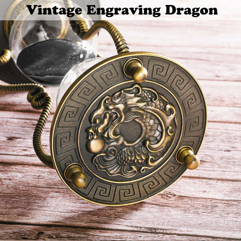 CNCJ Hourglass Timer Sand Clock 30 Minute: Brass Medieval Dragon Black Sand Watch 30 Min,Large Reloj De Arena,Gothic Fantasy Half Hour Sandglass for Gifts,Home,Desktop Decor 30 Minutes Medieval Dragon,black Sand - BeesActive Australia