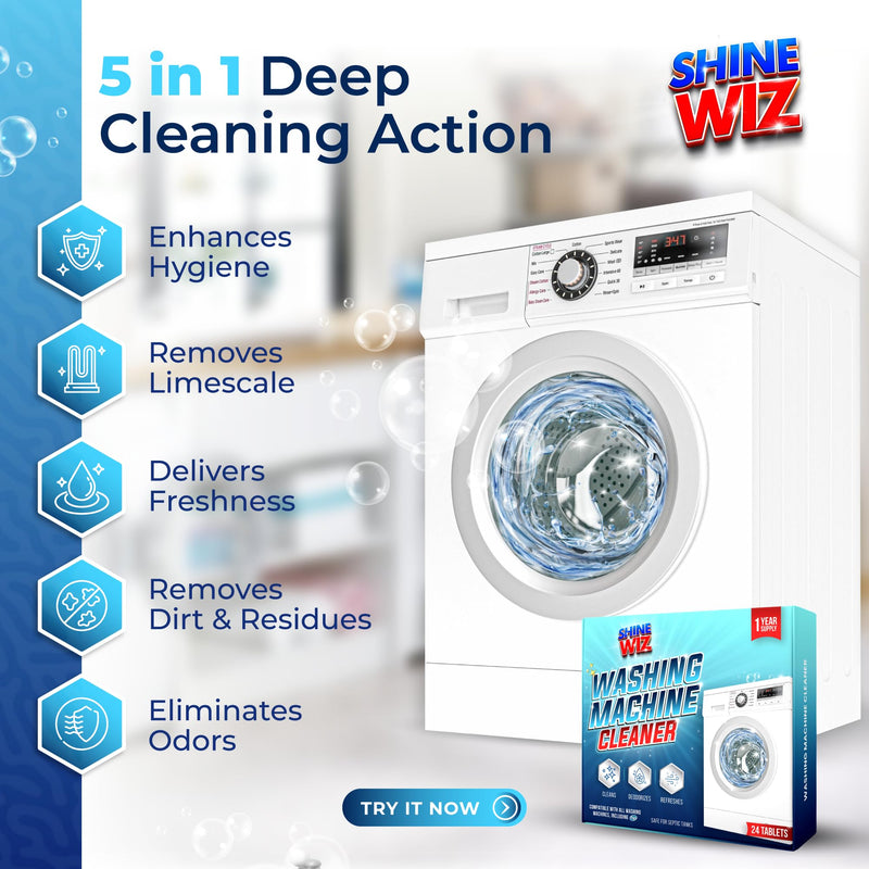Washing Machine Cleaning Tablets - Powerful Washer Cleaner for Washing Machine Cleaner Top Load, Front Loader and HE - Deep Clean & Deodorize - 24 Washer Machine Cleaner Tablets - BeesActive Australia
