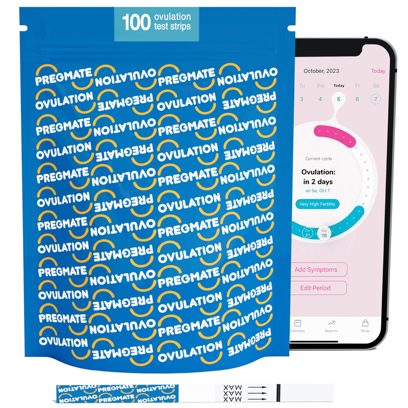 Pregmate 100 Ovulation Test Strips with Numerical LH Result Quantitative Predictor Kit (100 Count) - BeesActive Australia
