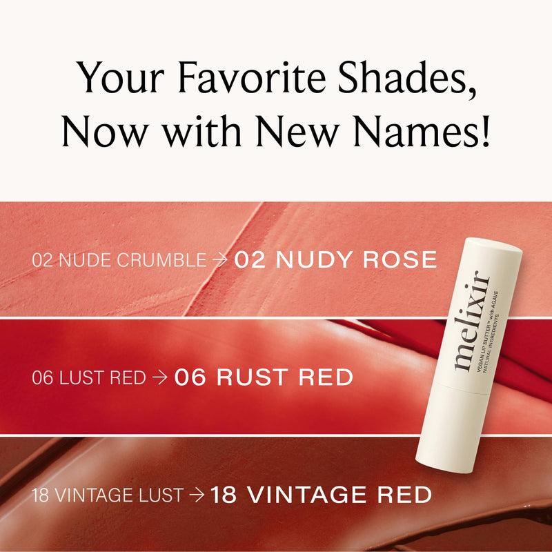 Melixir Vegan Lip Butter (12 Colors), Hydrating Tinted Lip Balm Stick, Bee-Free, Petrolatum-Free, Plant-Based, Moisturizes Dry & Chapped Lips With Shea Butter, Sheer, Natural Finish - #02 Nudy Rose 02 Nudy Rose