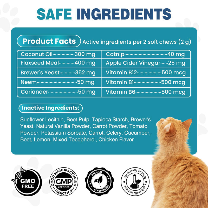 Chewable Flea Treatment for Cats Flea and Tick Prevention for Cats Chewables Fleas Chewables for Cat of All Breeds and Ages 300 Chewable Tablets