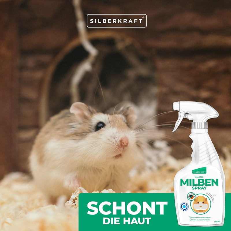 Silberkraft mite spray hamster 500 ml, reliable mite protection for hamsters and other rodents, efficient and guaranteed helpful anti-mite agent - BeesActive Australia