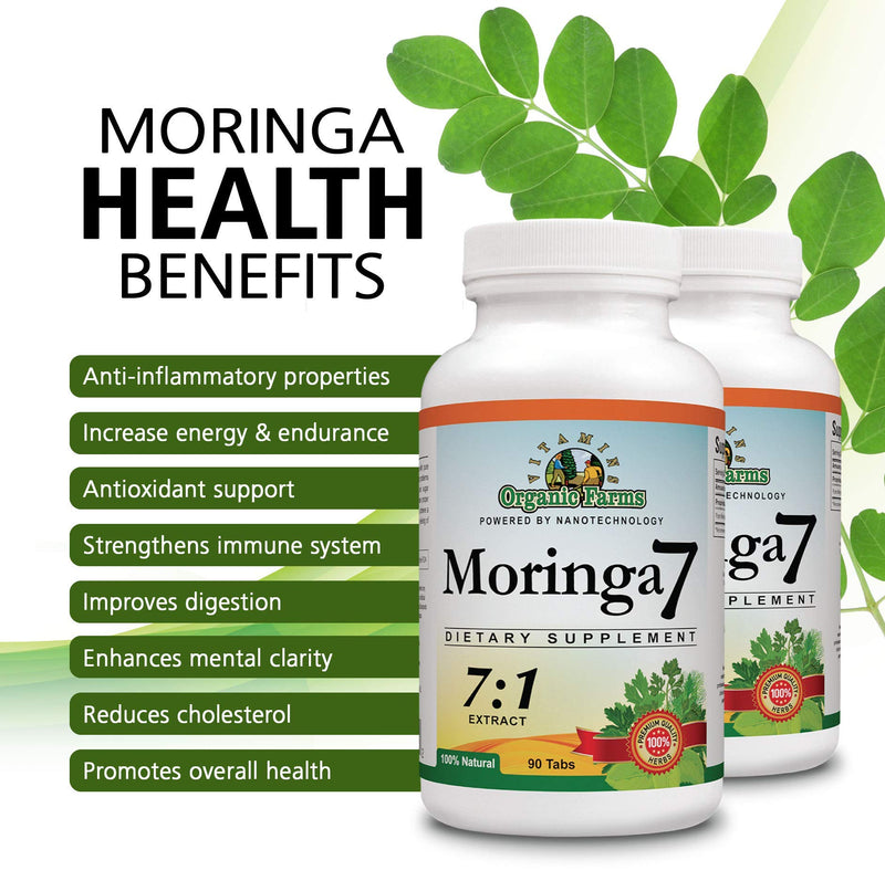 Moringa 7 Super Grass, 100% Natural Dietary Supplement, Rich in Natural nutrients, Highly Concentrated Pure Organic Moringa Oleifera Extract - 1875mg