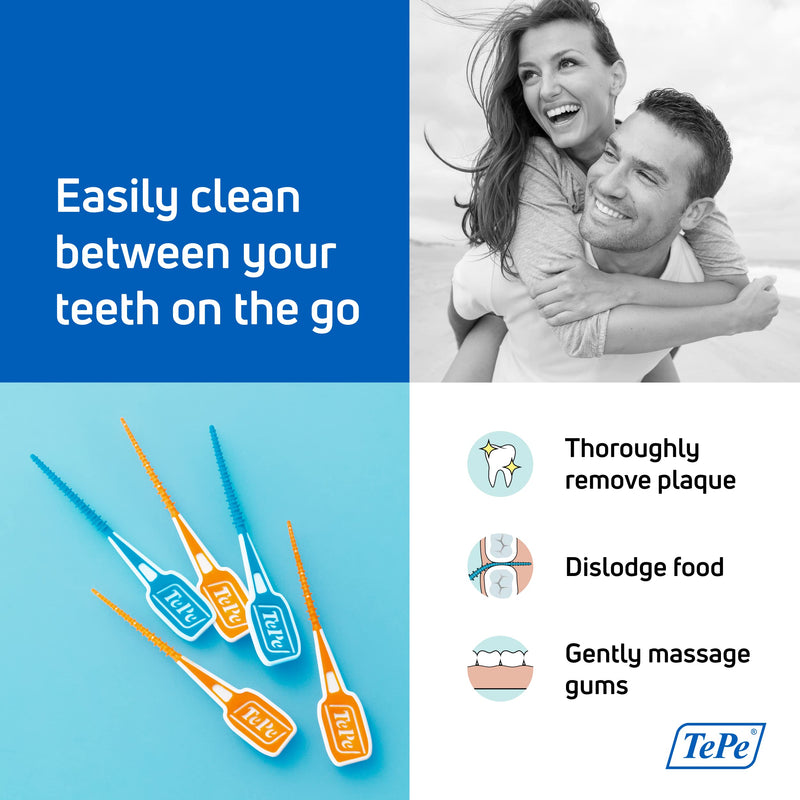 TEPE Dental Floss Picks, Tooth Picks Flossers, Floss Sticks, EasyPicks XS/S, Orange, 60 Pk XS/S Orange 60-pack - BeesActive Australia