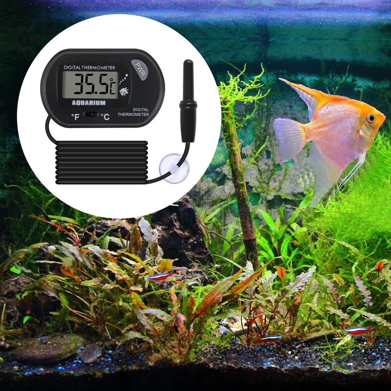 6 PackLCD Digital Aquarium Thermometer Fish Tank Water Terrarium Temperature with Suction Cup for Fish Tank Water Terrarium 6