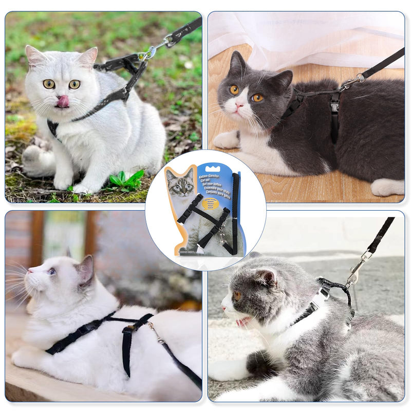 Cat harness with leash, adjustable harness cat leash, nylon harness cat leash, cat harness escape-proof 120cm, escape-proof cat vest with leash for kittens, puppies, rabbits - BeesActive Australia