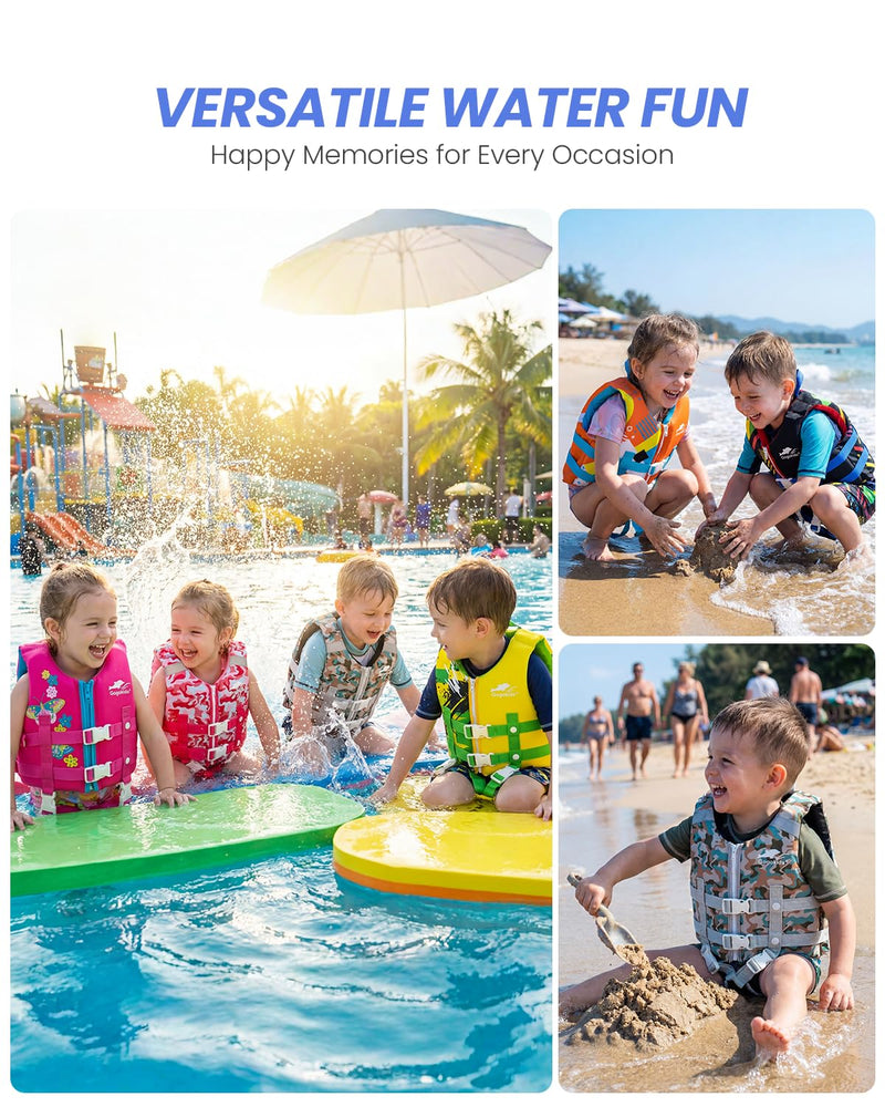 Gogokids Toddler Swim Vest, Premium Swim Vest for Kid Swimming Jacket for 30-40-50-60-70-80 Lbs Girls and Boys, Toddler Floaties Swimming Aid with Dual Safety Strap for 2-9 Years in Pool/Puddle/Beach A-Blue M(3-6yrs/42-66lbs) - BeesActive Australia