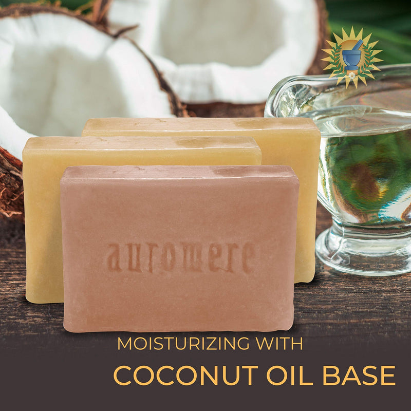 Auromere Ayurvedic Soap Variety Pack - 3 x 2.75oz Natural Soap Bars - Handmade Vegan Soap with Ayurvedic Herbs & Organic Neem - BeesActive Australia