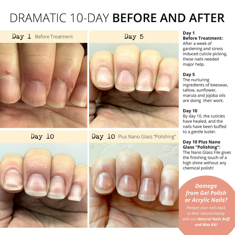 Just Like Jane™ Natural Nails Buff & Wax Kit - New Nano Glass File for Higher Shine! Complete kit - BeesActive Australia