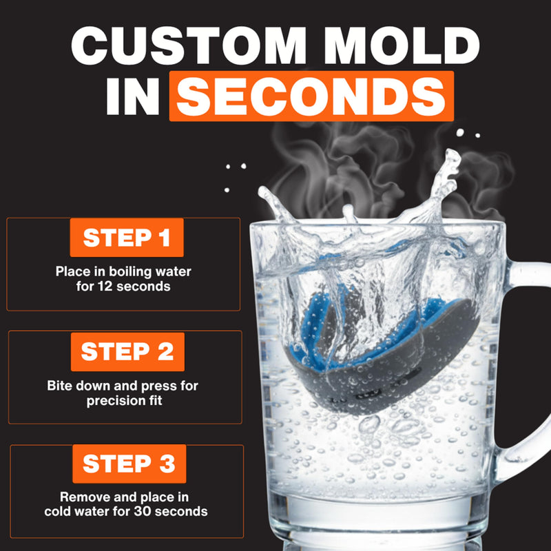 Shock Doctor Nano Double Mouthguard, Protects Upper and Lower Teeth, Youth & Adult available Carbon