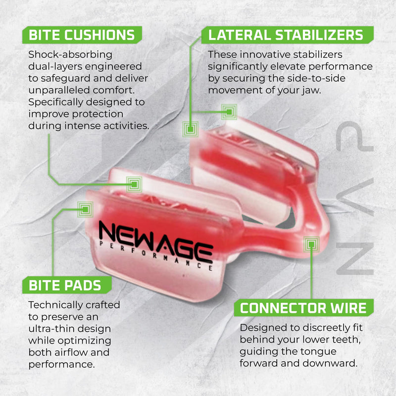 New Age Performance 6DS Low Profile Mouthpiece for High-Intensity Interval Training (HIIT) and Cross Fitness, Increase Strength & Endurance, Faster Recovery, Sleek Weightlifting Mouthpiece, (White) White - BeesActive Australia