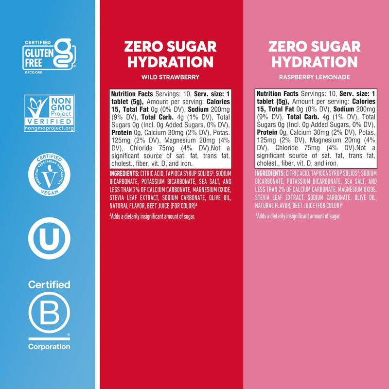 Nuun Zero Sugar Hydration Electrolyte Tablets - Magnesium, Calcium, Potassium, Chloride & Sodium, Light & Delicious Fruit Flavors, No Sugar, Gluten Free, Vegan, Mixed Berry 4 Pack (40 Servings Total) 40 Count (Pack of 1) - BeesActive Australia