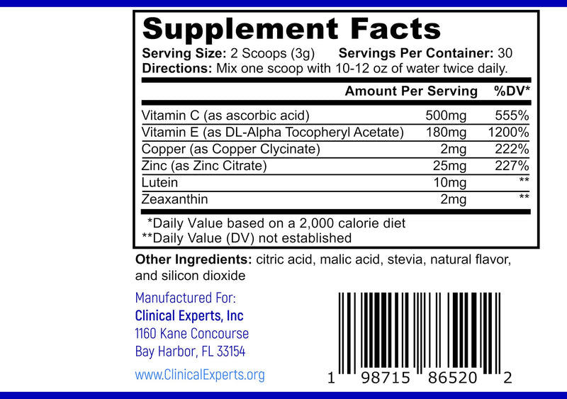 Navan AREDS 2 Powder - for Those Who Can't Consume Tablets or Softgels | Eye Vitamins & Minerals Antioxidant Supplement by Clinical Experts - Lutein, Zeaxanthin & Zinc - Kosher Style, 30 Servings