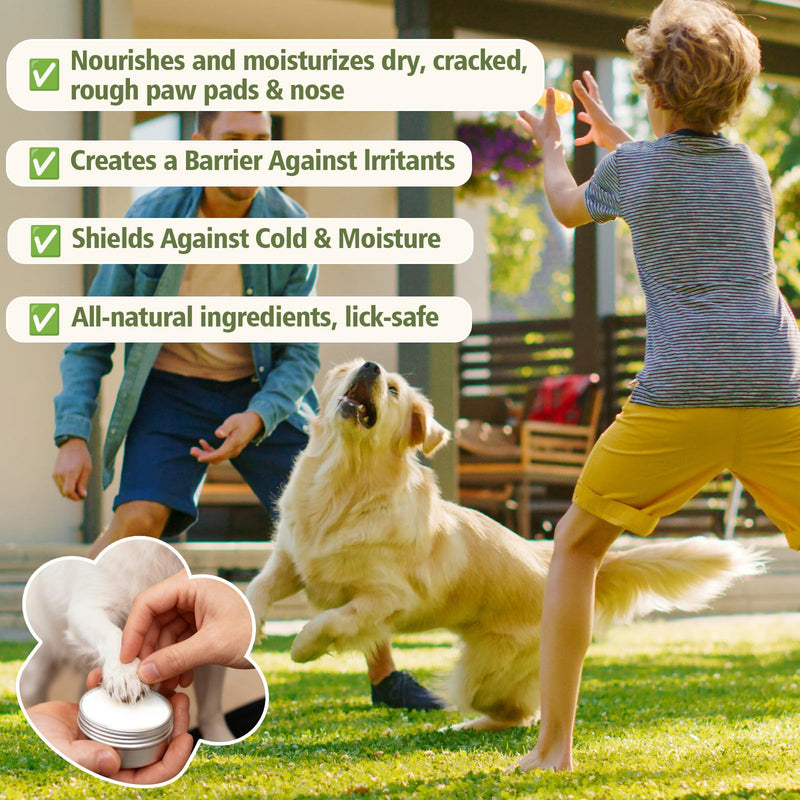 Dog Paw Balm & Nose Balm, Lick-Safe & Moisturizing | All-Natural Moisturizer & Soother for Dry | Deep Repair for Dry, Cracked Paws | Horse Hoof and Joint Care Friendly (Value Size 2.12oz) Value Size 2.12oz