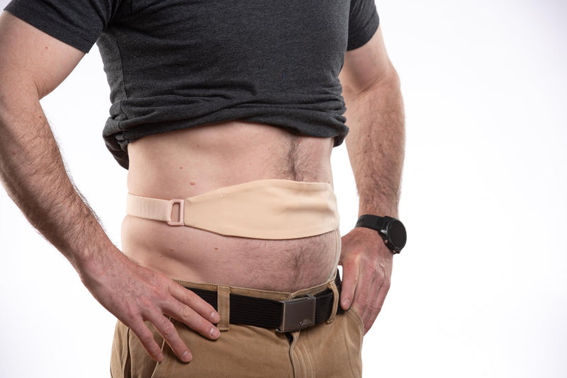 Stickman Original Tuck-Away PD Dialysis Belt (M BG 32-42") - Adjustable, Comfortable Peritoneal Dialysis Clothing for Discreet Tubing Concealment - Easy Access Catheter Support Beige Medium (Pack of 1)