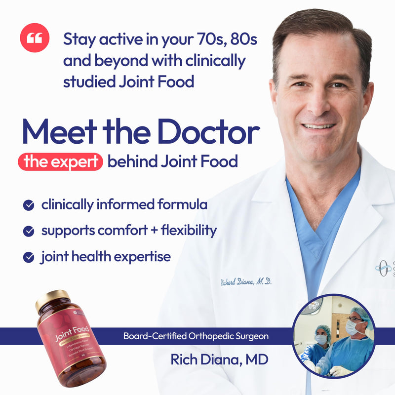 Joint Food with Tamasteen™ | Clinical Joint Supplement for Men & Women | Patented 3-Plant Complex | Orthopedic Surgeon Dr. Diana | Reduces Pain, Stiffness & Improves Flexibility 60 Count (Pack of 1)