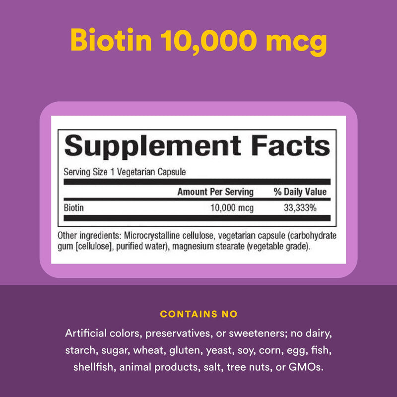Natural Factors Biotin 10000Mcg, 60 CT 60 Count (Pack of 1)