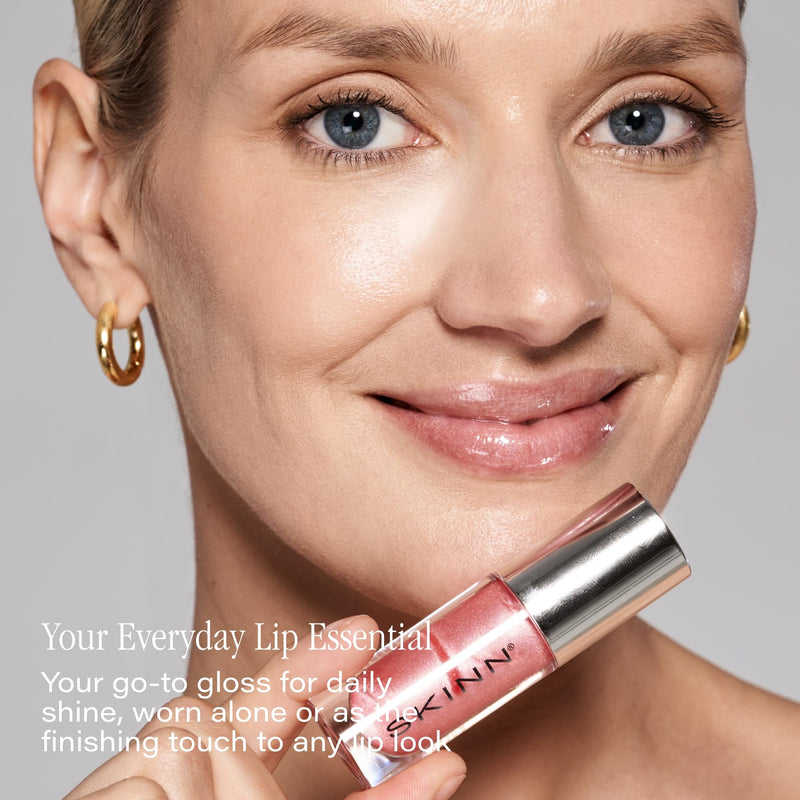 SKINN Luminous Lip Oil with Vitamin C & Manuka Honey, Blush | Smooth Lines & Soothe Dry Cracked Lips - Hydrating Lip Gloss & Oils for Elasticity - Lip Gloss with Skincare Benefits